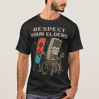 T-shirt Respectez vos aînés Rétro Gaming Drôle Gamer