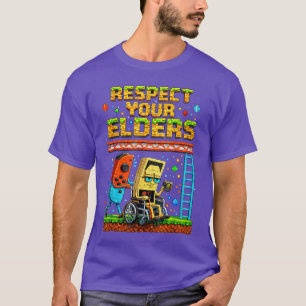 T-shirt Respectez Vos Aînés Rétro Gaming Drôle Gamer Contr
