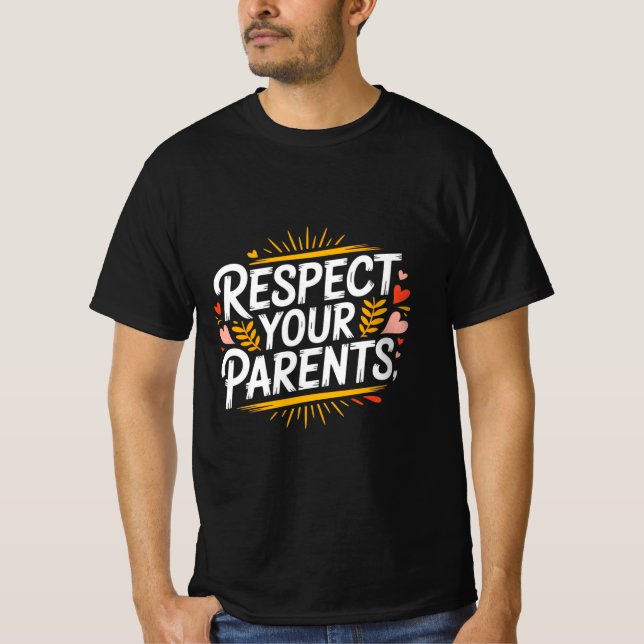 T-shirt Respectez vos parents — Inspirant pour hommes (Devant)