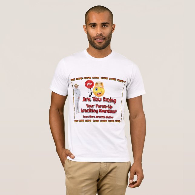 T-shirt respiration à lèvres à purée de copd (Devant entier)