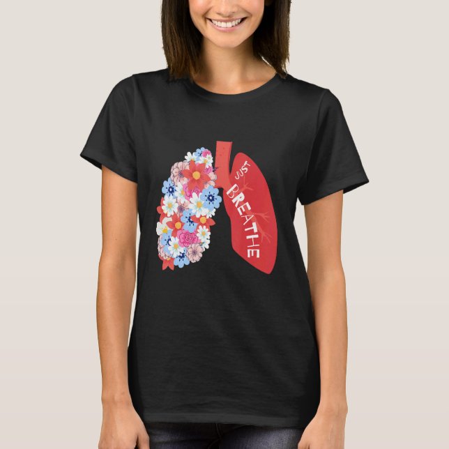 T-shirt Respire Floral Poumon Respiratoire RT (Devant)