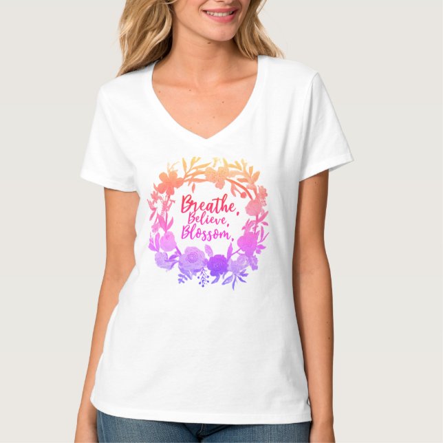 T-shirt respirer croire fleuromT-Chemise (Devant)