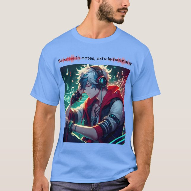 T-shirt Respirer des notes exhales un cadeau d'harmonie (Devant)