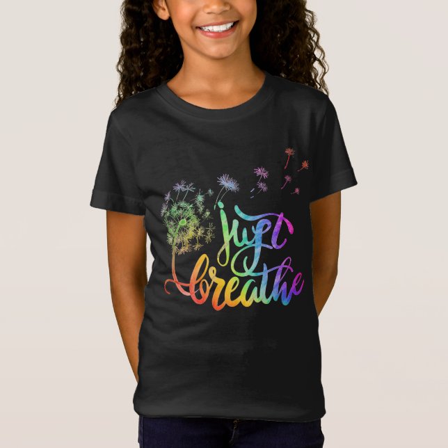 T-Shirt Respirer simplement |  pissenlit soufflant dans le (Devant)