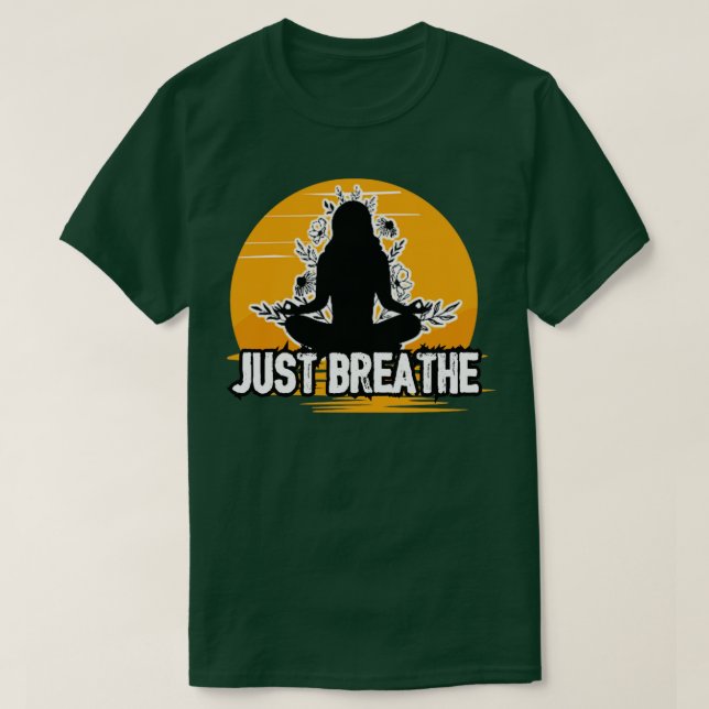 T-shirt respirez juste les amateurs de yoga (Design devant)
