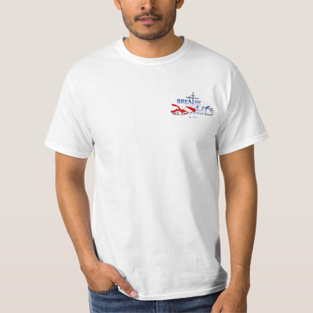 T-shirt respirez le logo de la vie (Devant)