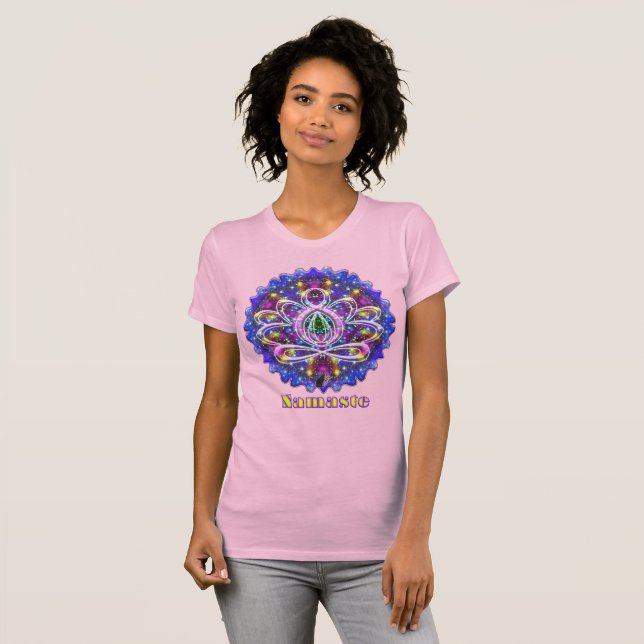 T-shirt Resplendant Zen Lotus Namaste (Devant entier)