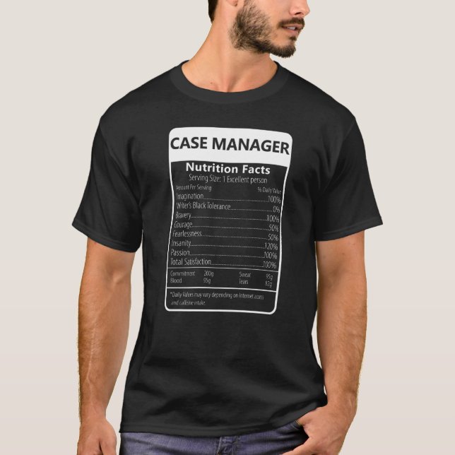 T-shirt Responsable de dossier Faits nutritionnels Graphiq (Devant)