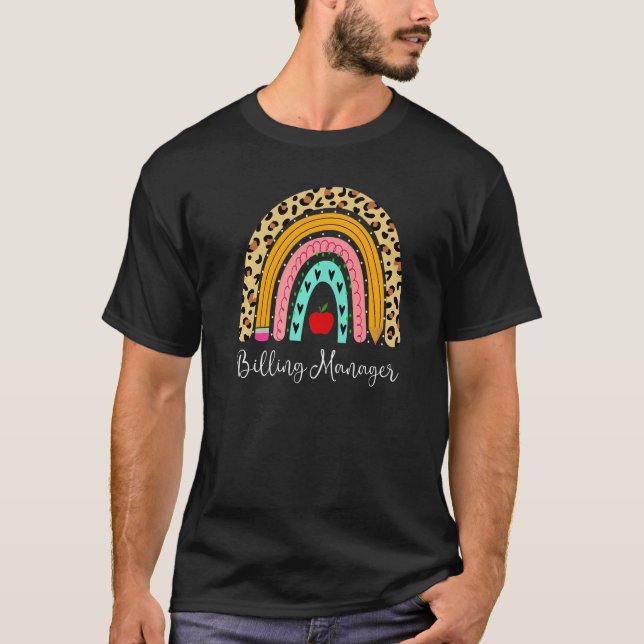 T-shirt Responsable de facturation Leopard Rainbow Comptab (Devant)