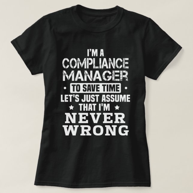 T-shirt Responsable de la conformité (Design devant)