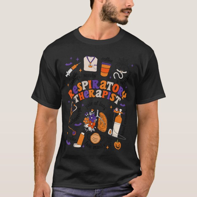 T-shirt Resratory Therast Shirt Halloween Resratory Theras (Devant)