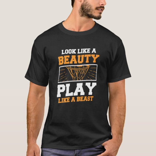T-shirt Ressemblent À Un Jeu De Beauté Comme Une Bête Pour (Devant)