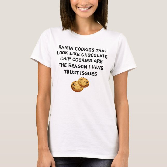 T-shirt Ressembler de biscuits de raisin sec aux questions (Devant)