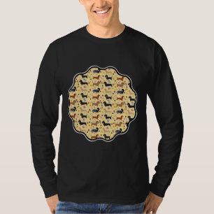 T-shirt Ressort Motif Dachshund Avec Fleurs