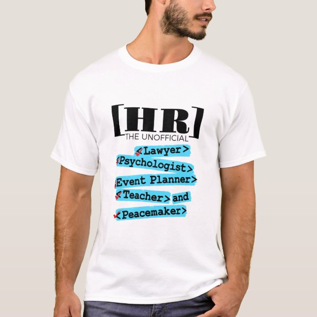 T-shirt Ressources humaines RH non officielles amusantes (Devant)