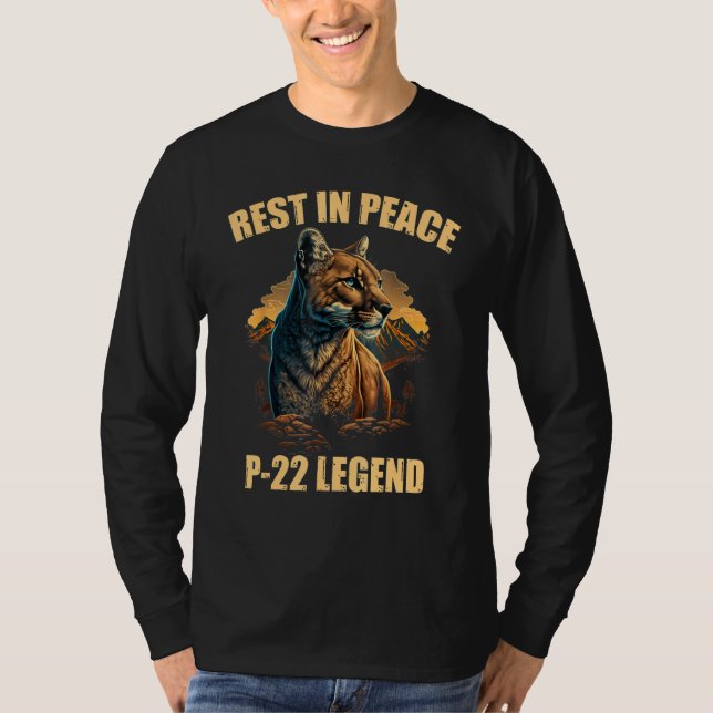 T-shirt Rest In Peace P-22 Mountain Lion Silver Lake RIP P (Devant)