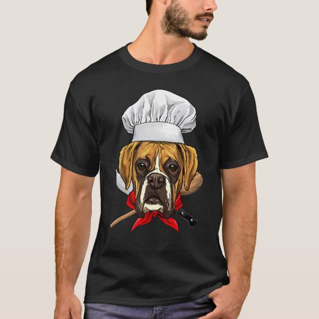 T-shirt Restaurant Allemand Boxer Chef Cuisine Cuisine (Devant)