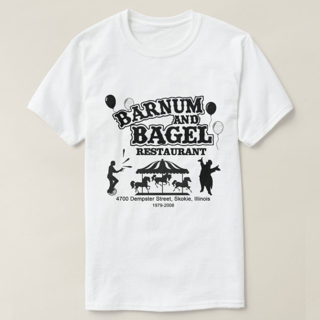 T-shirt Restaurant Barnum and Bagel, Skokie, Illinois (Design devant)