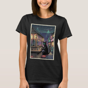 T-shirt Restaurant de ramen de chat japonais futuriste Kaw
