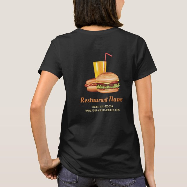 T-shirt Restaurant de restauration rapide à hamburgers ave (Dos)