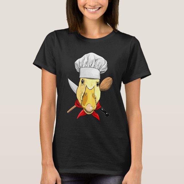 T-shirt Restaurant Duck Chef Kitchen Cook Culinary Cooking (Devant)