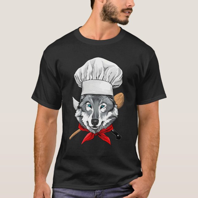 T-shirt Restaurant Gray Wolf Chef Cook Kitchen Cooking  An (Devant)