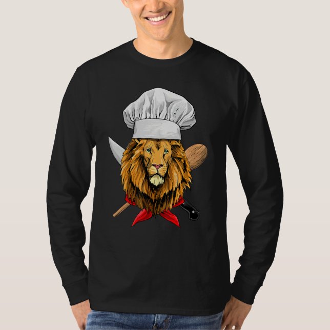 T-shirt Restaurant Lion Chef Culinary Kitchen Cooking  Wil (Devant)