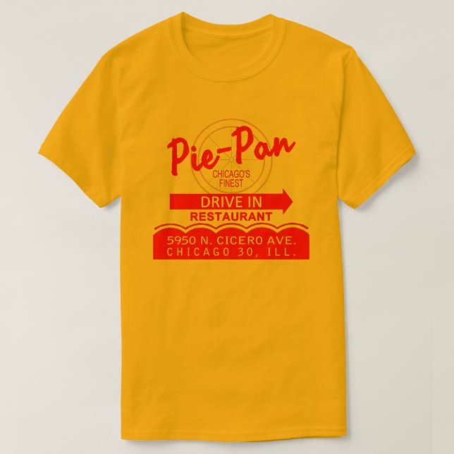 T-shirt Restaurant Pie-Pan Drive-In, Chicago, Illinois (Design devant)