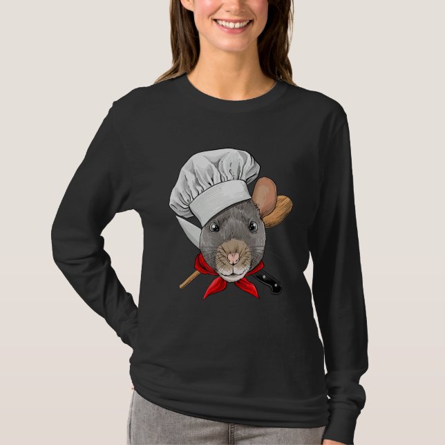T-shirt Restaurant Rat Chef Cook Culinary Kitchen Cooking (Devant)