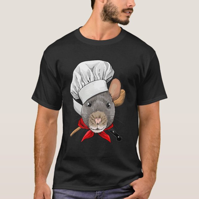 T-shirt Restaurant Rat Chef Cook Culinary Kitchen Cooking (Devant)