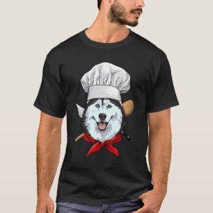 T-shirt Restaurant Siberian Husky Chef Cook Chien Cuisine