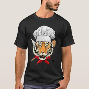T-shirt Restaurant Tiger Chef Cook Kitchen Cooking  Animal