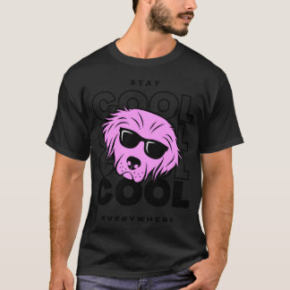 T-shirt reste cool fille au chien