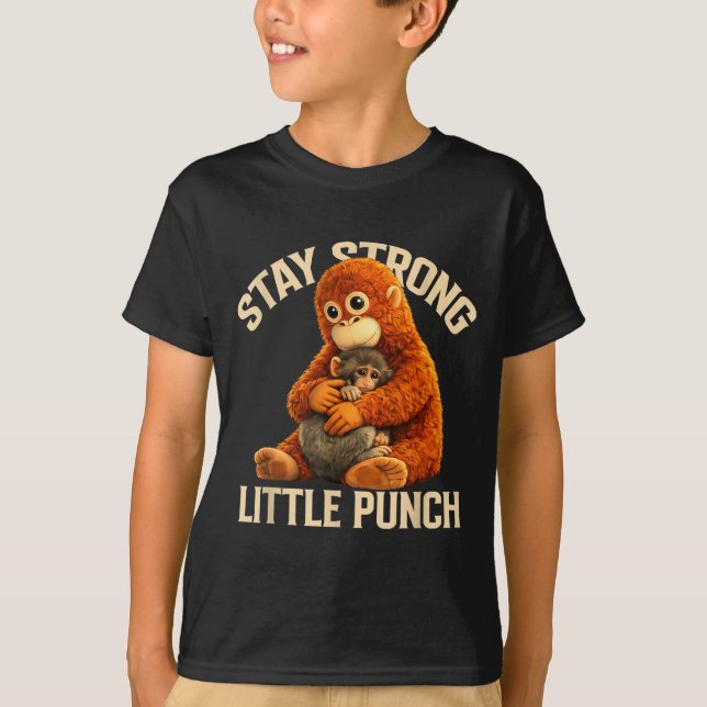 T-shirt Reste fort petit coup mignon design de singe  (Devant)