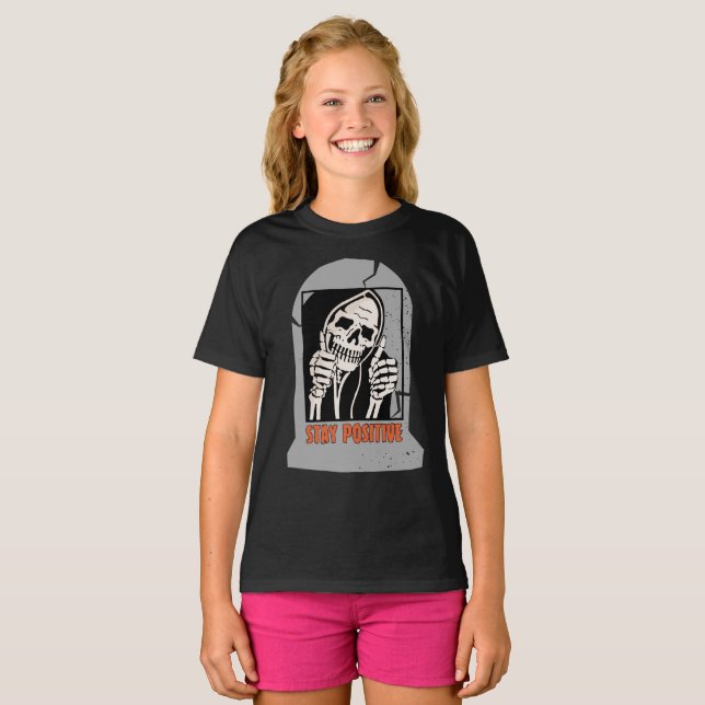 T-SHIRT RESTE POSITIVE SKELETON (Devant entier)