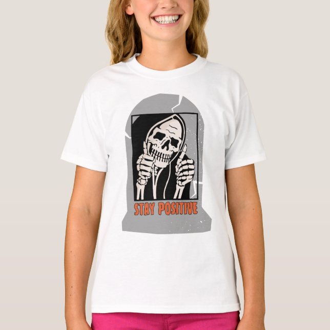 T-SHIRT RESTE POSITIVE SKELETON (Devant)