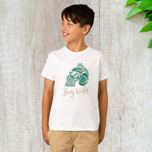 T-shirt Reste Sauvage Crâne Barbu Moderne