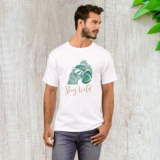 T-shirt Reste Sauvage Crâne Barbu Moderne (Créateur téléchargé)