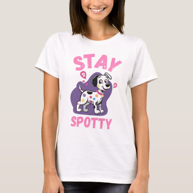 T-shirt Reste Tacheté Mignon Cartoon Chien Dalmatien Cadea (Devant)