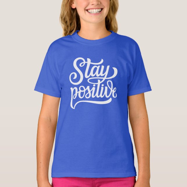 T-shirt Rester bleu positif (Devant)