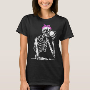 T-shirt Rester Vivant Squelette Boire Café Drôle Squelette