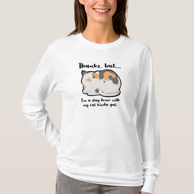 T-shirt Restez À La Maison Avec Mon Chat Kinda Gal (Devant)