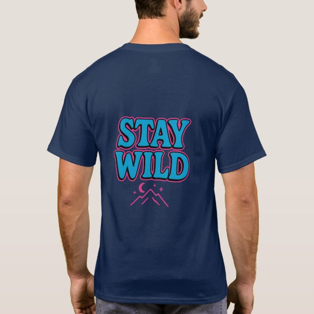 T-shirt Restez à l'abri de la typographie rétro funky (Dos)