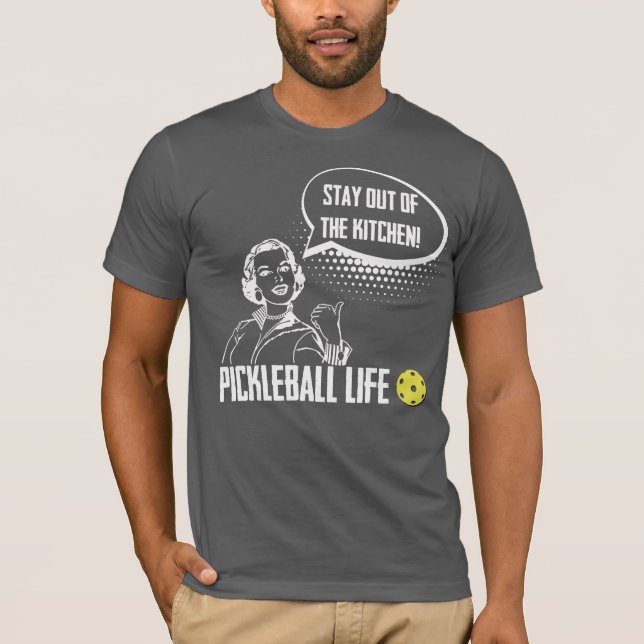 T-shirt Restez à l'écart de l'Humour de Pickleball amusant (Devant)