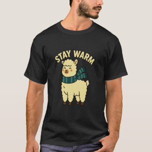 T-shirt Restez au chaud Lama d'hiver drôle Graphique anima