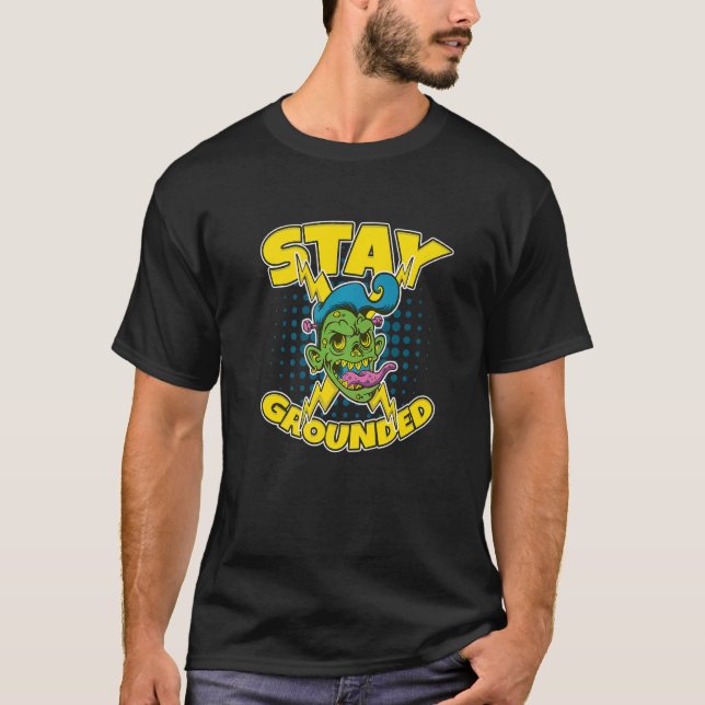 T-shirt Restez au sol Electrician Lineman (Devant)