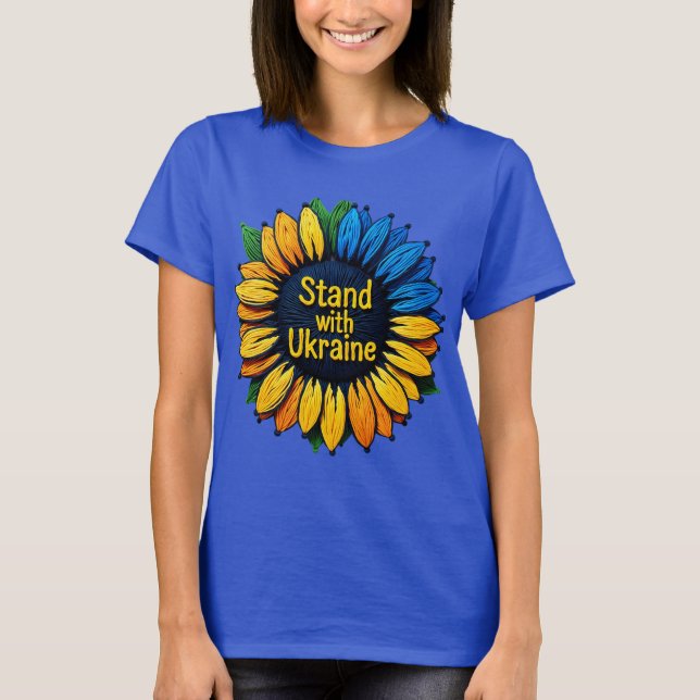 T-shirt Restez avec l'Ukraine - Soutenez l'Ukraine (Devant)