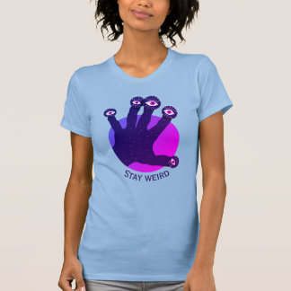 T-shirt Restez bizarre Halloween mains et yeux