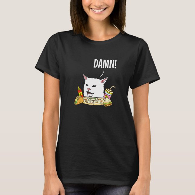 T-shirt Restez calme Ce n'est qu'un mème de chat (Devant)