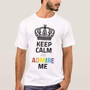 T-shirt Restez Calme Et Admirez-Moi Arc-En-Ciel Noir Avec